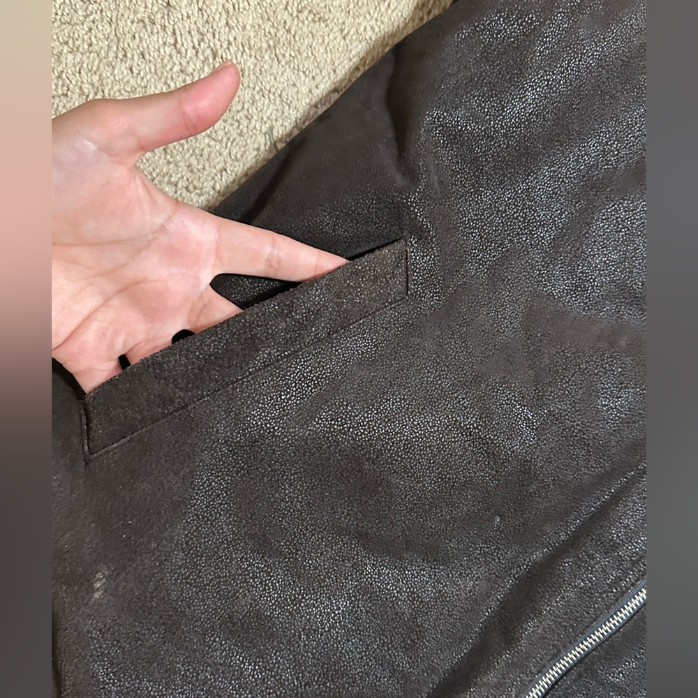 Vintage chocolate brown leather jacket - Picture 4 of 10